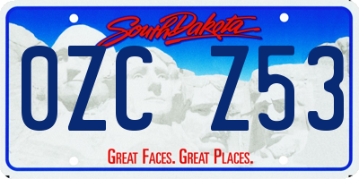 SD license plate 0ZCZ53
