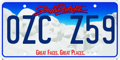 SD license plate 0ZCZ59