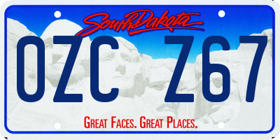 SD license plate 0ZCZ67
