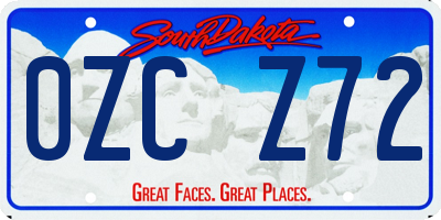 SD license plate 0ZCZ72