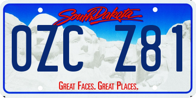SD license plate 0ZCZ81