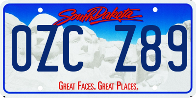SD license plate 0ZCZ89