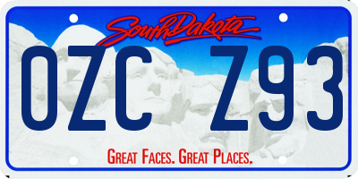 SD license plate 0ZCZ93