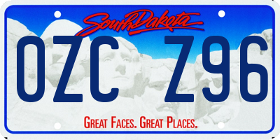 SD license plate 0ZCZ96
