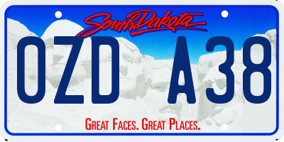 SD license plate 0ZDA38