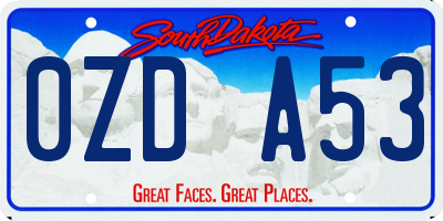 SD license plate 0ZDA53