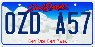SD license plate 0ZDA57