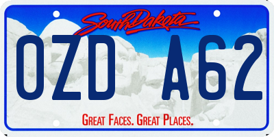 SD license plate 0ZDA62