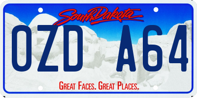 SD license plate 0ZDA64