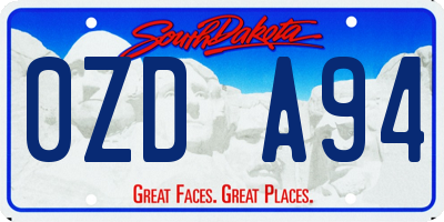 SD license plate 0ZDA94