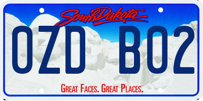 SD license plate 0ZDB02