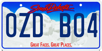 SD license plate 0ZDB04