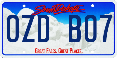 SD license plate 0ZDB07