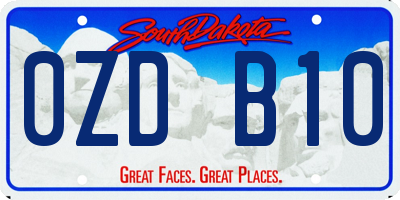 SD license plate 0ZDB10