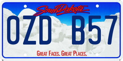 SD license plate 0ZDB57