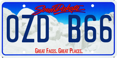 SD license plate 0ZDB66
