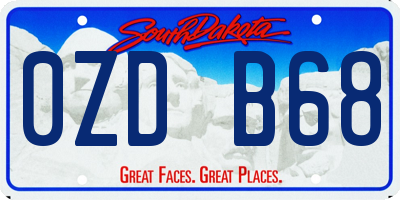 SD license plate 0ZDB68