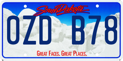 SD license plate 0ZDB78