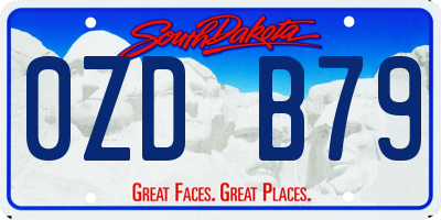 SD license plate 0ZDB79