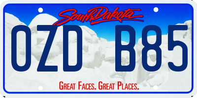 SD license plate 0ZDB85