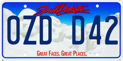 SD license plate 0ZDD42
