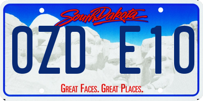 SD license plate 0ZDE10