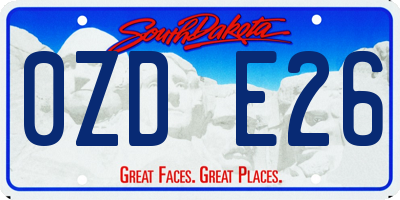 SD license plate 0ZDE26