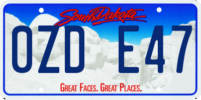 SD license plate 0ZDE47