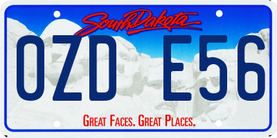 SD license plate 0ZDE56
