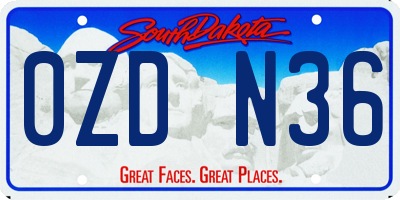 SD license plate 0ZDN36