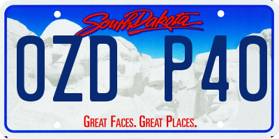 SD license plate 0ZDP40