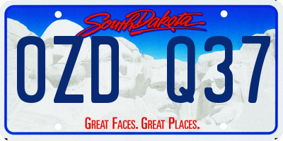 SD license plate 0ZDQ37