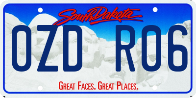 SD license plate 0ZDR06