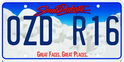 SD license plate 0ZDR16