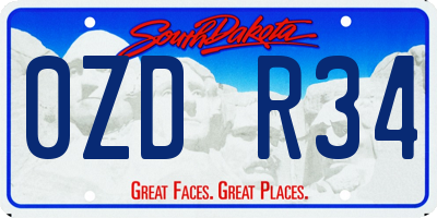 SD license plate 0ZDR34
