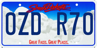 SD license plate 0ZDR70