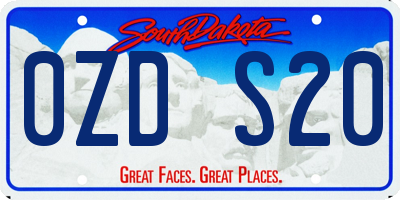 SD license plate 0ZDS20