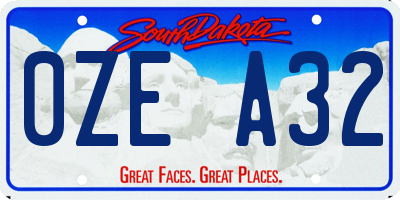 SD license plate 0ZEA32