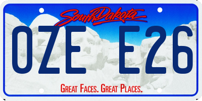 SD license plate 0ZEE26