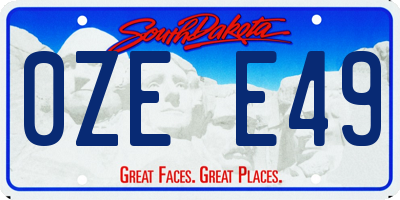 SD license plate 0ZEE49