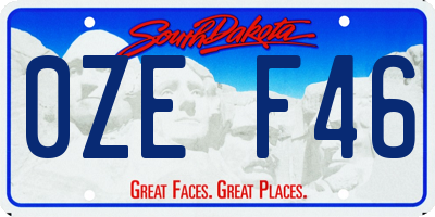 SD license plate 0ZEF46