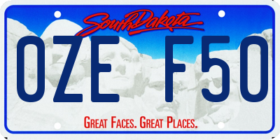 SD license plate 0ZEF50