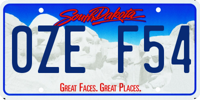 SD license plate 0ZEF54