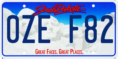 SD license plate 0ZEF82