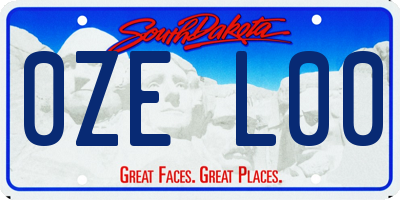 SD license plate 0ZEL00