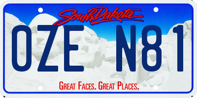 SD license plate 0ZEN81