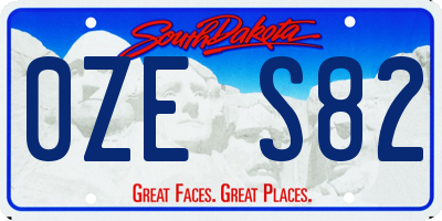 SD license plate 0ZES82