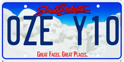 SD license plate 0ZEY10