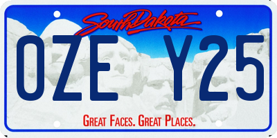 SD license plate 0ZEY25