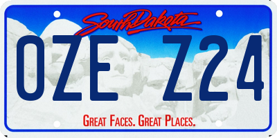 SD license plate 0ZEZ24